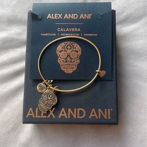 NWOT Alex and Ani gold Calavera bracelet.